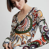 Long Sleeve Envelope Blouse | Goddess of Fire