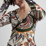 Long Sleeve Envelope Blouse | Goddess of Fire