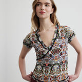 Short Sleeve Envelope Blouse | Goddess of Earth - Butterfly