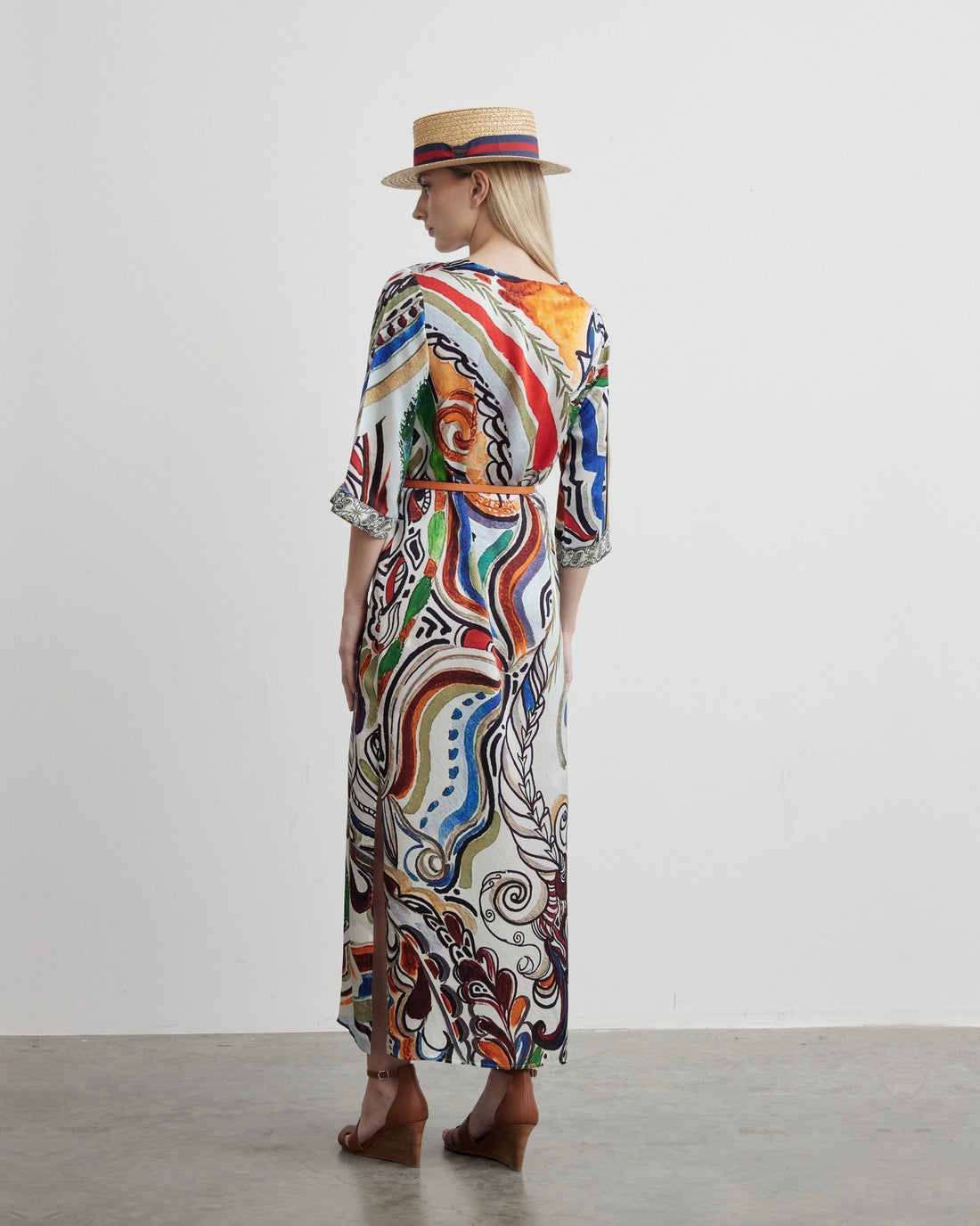 Goddess of Fire - V Neck Kaftan Dress