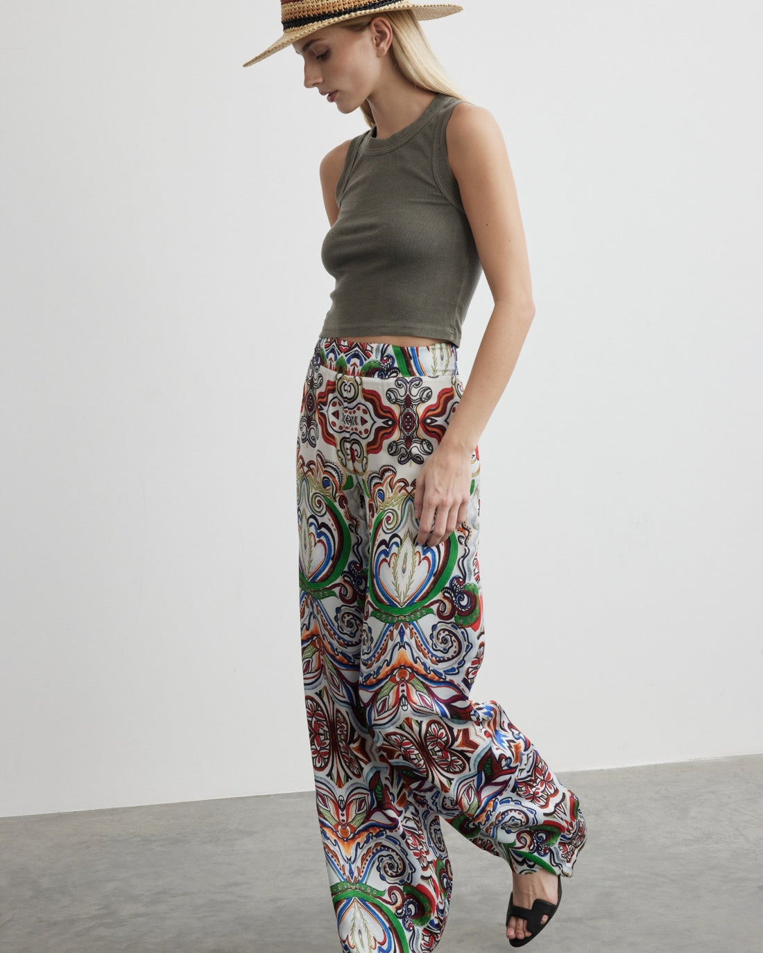 Goddess of Earth - Butterfly - Palazzo Pants - Washed Silk Feel