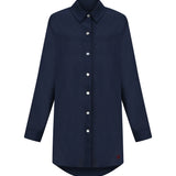 Linen Tunic Shirt Navy