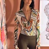 Front Zippered Long Sleeve Body |  Goddess of Fire