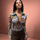 Front Zippered Long Sleeve Body |  Goddess of Fire