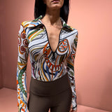 Front Zippered Long Sleeve Body |  Goddess of Fire