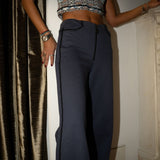 Lacivert Eşofman Altı | Şans Tanrıçası (Siyah Fermuar Detaylı )