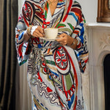 Uzun Saten Kaftan | Ateş Tanrıçası