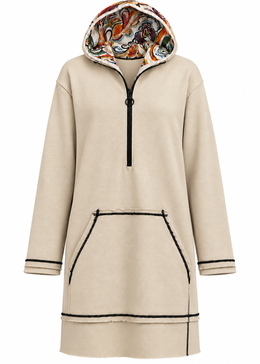 Hoodie Dress | Goddess of Fire - Beige