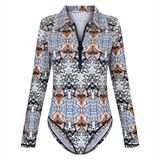 Fermuarlı Uzun Kollu Body | Su Tanrıçası