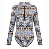 Fermuarlı Uzun Kollu Body | Su Tanrıçası